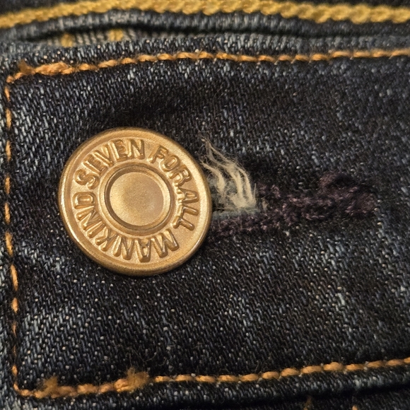 7 For All Mankind dark blue denim jean shorts misses size 32 BNWOT - Picture 2 of 9